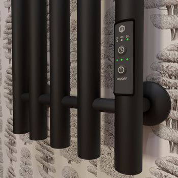 Полотенцесушитель электрический INARO 1200х240 правый, скр.монтаж, СНШ, черный матовый(RAL 9005), (Ferrum, 8 крючков), Маргроид Inaro-12024-1049-9005R — фото 4, Электрические полотенцесушители