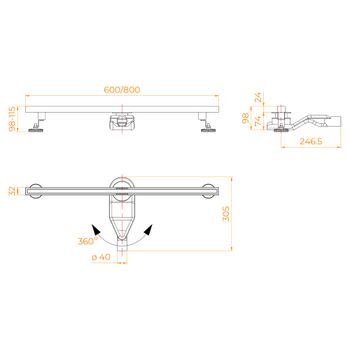 Душевой трап RGW SDR-51S 76215180-13 — фото 1, Трапы для душа