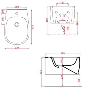 Биде Artceram Azuley подвесной с одним отверстием цвет черный AZB001 03 00 — фото 1, Биде подвесные