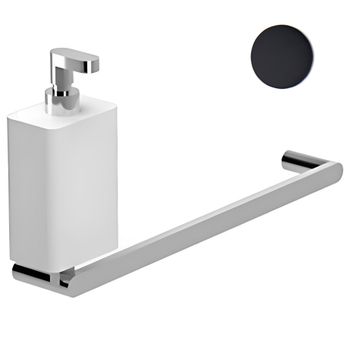 Полотенцедержатель с дозатором жидкого мыла Webert Living LV501501560, черный — фото 1, Дозаторы