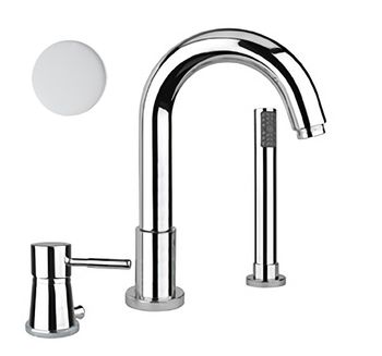 Смеситель на борт ванны Webert Rimini RI850701740, белый — фото 1, Смесители на борт ванны