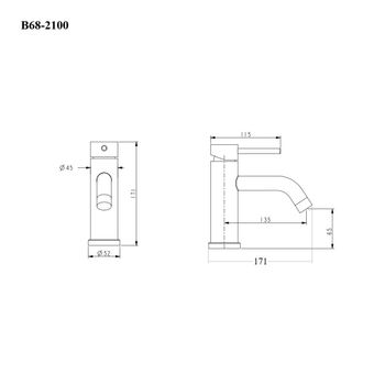 BOND Smart B68-2100 Смеситель однорычажный без донного клапана для раковины — фото 16, Смесители для раковины