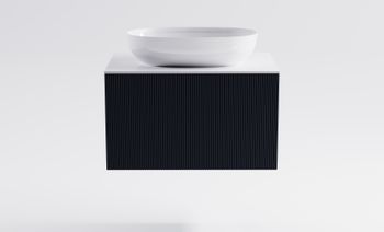 Тумба М-40 70см 1ящ цв RAL7024 мат./волна, раковина Атрия бел гл., столешница Solid бел гл. 4631177713521 — фото 2, Тумбы с раковиной