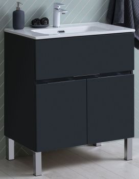 Тумба под раковину Aquanet Алвита new 70 1 ящик, 2 дверцы, антрацит 00303900 — фото 10, Тумбы под раковину