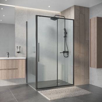 Душевое ограждение Niagara Nova NG-34-12AGR-A80GR-34 (120х80х195) прямоугольник,раздвижная,графит,стекло прозрачное,2 места — фото 3, Душевые уголки