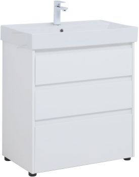 Тумба под раковину Aquanet Nova Lite 75 белый глянец (3 ящика) 00302472 — фото 11, Тумбы под раковину