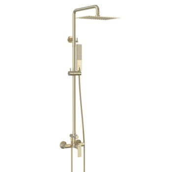 URSUS Смеситель LM7260BG для душа с регулируемой высотой штанги и верхней душевой лейкой "Тропически — фото 1, Смеситель для душа