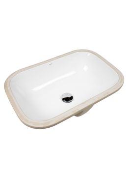 BOND S95-600 Раковина встраиваемая под столешницу 60х40х20см прямоугольная белая с переливом — фото 8, Раковины встраиваемые сверху