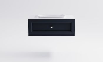 Тумба Классик 90 с 1ящ RAL7024 мат. с раковиной Ретро бел гл. и столешницей Solid бел гл. 4631177714146 — фото 1, Тумбы с раковиной