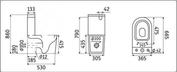 Унитаз напольный CeramaLux 2178 — фото 1, Напольные унитазы