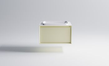 Тумба Фрейм 80 с 1ящ RAL1013 мат. с раковиной Антарес бел гл. и столешницей Solid бел гл. 4631177713835 — фото 2, Тумбы с раковиной