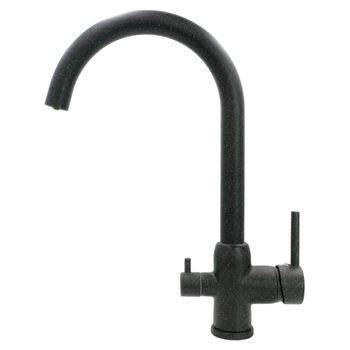 NAPOLI Смеситель д/кухни совмещенный с краном для питьевой воды, черный камень 32665 — фото 2, Смесители для кухни
