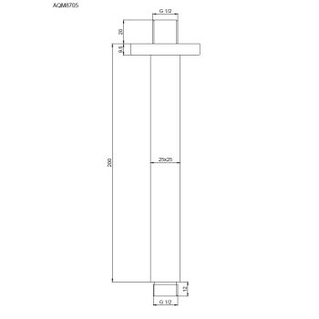 AQM8705CR Держатель верхнего душа, потолочный, хром — фото 2, Кронштейны для верхнего душа