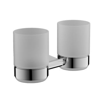 Стакан для ванной комнаты двойной BELZ B91108, хром — фото 1, Стаканы для зубных щеток