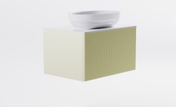 Тумба М-40 70см 1ящ цв RAL1013 мат./волна, раковина Атрия бел гл., столешница Solid бел гл. 4631177713514 — фото 4, Тумбы с раковиной