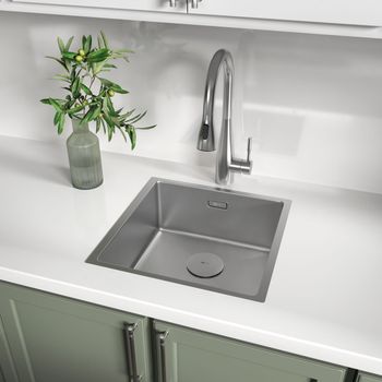 Кухонная мойка Lemark OLANGA 440 прямоугольная из нержавеющей стали, цвет Сталь,в комплекте: крепеж, 9937121 — фото 3, Кухонные мойки