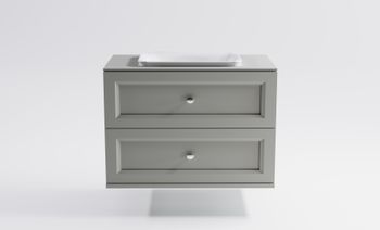 Тумба Классик 100см 2ящ NCS S 3502-Y мат., раковина Ретро бел глянц, столешница Solid в цвете 4631177715860 — фото 1, Тумбы с раковиной