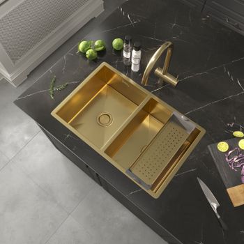 Кухонная мойка Reflexion Iseo RX2265BL оружейная сталь — фото 192, Кухонные мойки