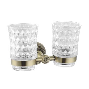 Товар: Стакан двойной для ванной комнаты Rose RG1422Q, бронза - фото 1 Стакан двойной для ванной комнаты Rose RG1422Q, бронза — фото 1, Стаканы для зубных щеток