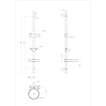 Стойка душевая 685мм с круглой мыльницей, хром, блистер. LEMARK LM8103C — фото 1, Душевые стойки