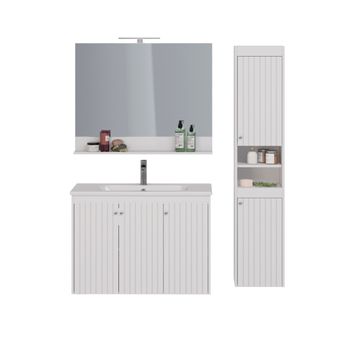 Зеркало Lemark ROMANCE 100 см с полкой, цвет: Белый глянец LM07R100Z — фото 2, Зеркала в ванную комнату