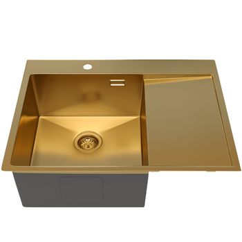 Кухонная мойка Reflexion Iseo RX2265BL оружейная сталь — фото 342, Кухонные мойки