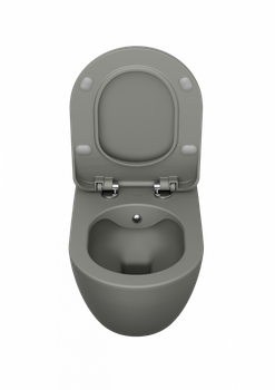 CREAVIT FREE Унитаз подвесной безободковый с биде ХОЛОДНЫЙ СЕРЫЙ МАТОВЫЙ FE322-00CG00E-0000 — фото 2, Подвесные унитазы