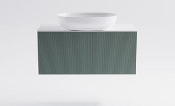 Тумба М-40 Slim 90см 1ящ NCS S 3005-B80G мат./волна, раковина Атрия бел гл., столешница Solid бел гл. 4631177714580 — фото 1, Тумбы с раковиной