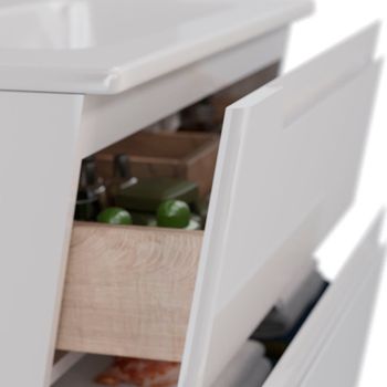 Товар: Тумба Lemark MIANO 80 см под 1 раковину, подвесная, 2 ящика, цвет корпуса, фасада: Белый глянец LM06M80T - фото 3 Тумба Lemark MIANO 80 см под 1 раковину, подвесная, 2 ящика, цвет корпуса, фасада: Белый глянец LM06M80T — фото 3, Тумбы под раковину