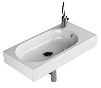 Раковина HATRIA AREA YXDK01 подвесная или на тумбу с одним отверстием с переливом цвет белый — фото 1, Раковины