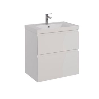 Тумба Lemark VEON 70 см под 1 раковину, подвесная/напольная, 2 ящика, цвет корпуса, фасада: Белый гл LM01V70T — фото 7, Тумбы под раковину