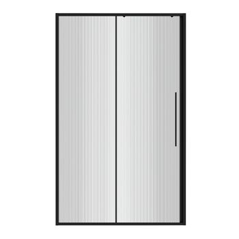 Дверь в нишу Niagara Nova NG-84-L12FHB (120х195) черный матовый,раздвижная влево,стекло рифленое,1 место — фото 2, Душевые двери в нишу