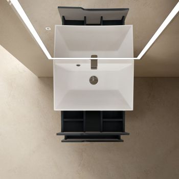 AQM900360GM "S3" тумба под умывальник подвесная 60 см., цвет антрацит. — фото 2, Тумбы под раковину