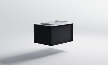 Тумба Фрейм 80 с 1ящ RAL7024 мат. с раковиной Антарес бел гл. и столешницей Solid бел гл. 4631177713842 — фото 4, Тумбы с раковиной