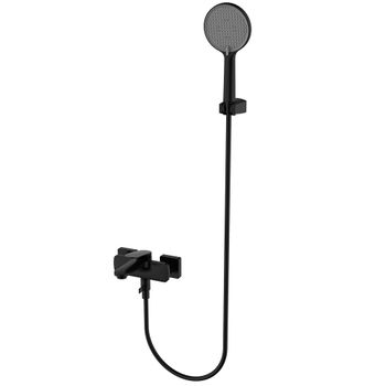 AQM6712MB Imola Смеситель для ванны, с душевым набором, Ø120 мм, 3 режима, Черный матовый — фото 1, Смеситель для ванны