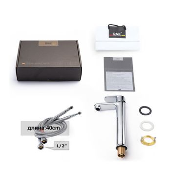 Смеситель для раковины D&K Rhein DA1312001, хром — фото 2, Смесители для раковины