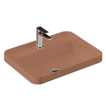 Раковина Artceram Fuori Scala встраиваемая сверху/накладная на консоль с одним отверстием цвет Brown tortora TFL034 40 00 — фото 3, Раковины встраиваемые сверху