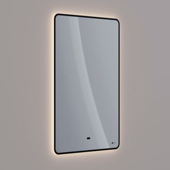 Зеркало Lemark MIOBLACK 50х80 см с интерьерной подсветкой, с подогревом LM50ZM-black — фото 1, Зеркала в ванную комнату