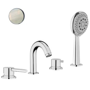 Смеситель на борт ванны Webert Elio EL850701345, никель — фото 1, Смесители на борт ванны