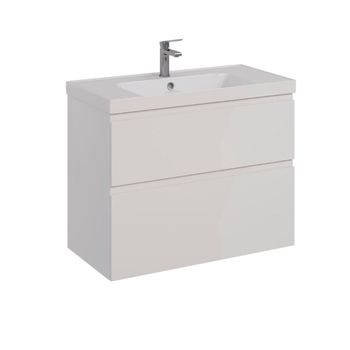 Тумба Lemark VEON 90 см под 1 раковину, подвесная/напольная, 2 ящика, цвет корпуса, фасада: Белый гл LM01V90T — фото 7, Тумбы под раковину