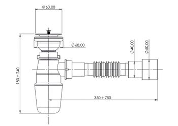 Сифон для раковины 1 1/4" 125320 — фото 1, Сифоны для раковины