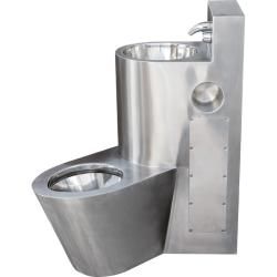 Туалет из нержавеющей стали с умывальником COMBI антивандальный правый настенный, шт 13124.R — фото 1, Аксессуары и оборудование для общественных мест