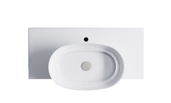 Тумба М-40 Slim 100см 1ящ NCS S 3502-Y мат./волна, раковина Атрия бел гл., столешница Solid бел гл. 4631177714665 — фото 4, Тумбы с раковиной