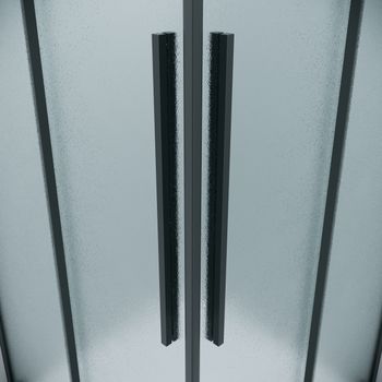 Душевое ограждение Grossman Galaxy 1/2.K33.01.12.21.02-1/2.K33.01.80L.21.02 (120х80х195) раздвижная,черный матовый,стекло шиншилла,2 места 300.K33.01.12R80L.21.02 — фото 7, Душевые кабины и ограждения