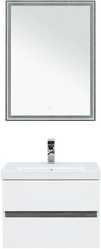 Мебель для ванной Aquanet Беркли 60 белый/дуб рошелье (зеркало дуб рошелье) 00258906 — фото 24, Комплекты мебели для ванной