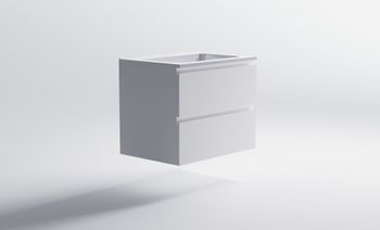 Нижний шкаф Альфа 70 с 2 ящиками белый матовый + Раковина "Альфа 70" 03060004+04010006 — фото 4, Тумбы с раковиной