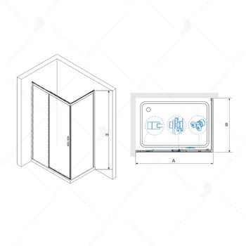 Душевой уголок RGW LE-41B (LE-12B + Z-050-2B) 1300x800 34124183-014 — фото 1, Душевые уголки