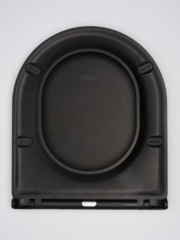 AQM1206 Сиденье тонкое быстросъемное с микролифтом, цвет черный матовый AQM1206MB — фото 2, Сиденья для унитаза