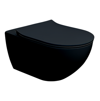 Унитаз HATRIA CENTRICA A0Y9DE02 подвесной безободковый слив Vortex цвет черный матовый — фото 1, Подвесные унитазы