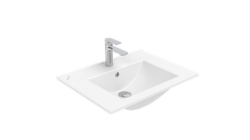 CREAVIT Раковина мебельная/подвесная (впритык к краю мебели) (46х61см) SU061-00CB00E-0000 — фото 1, Раковины накладные